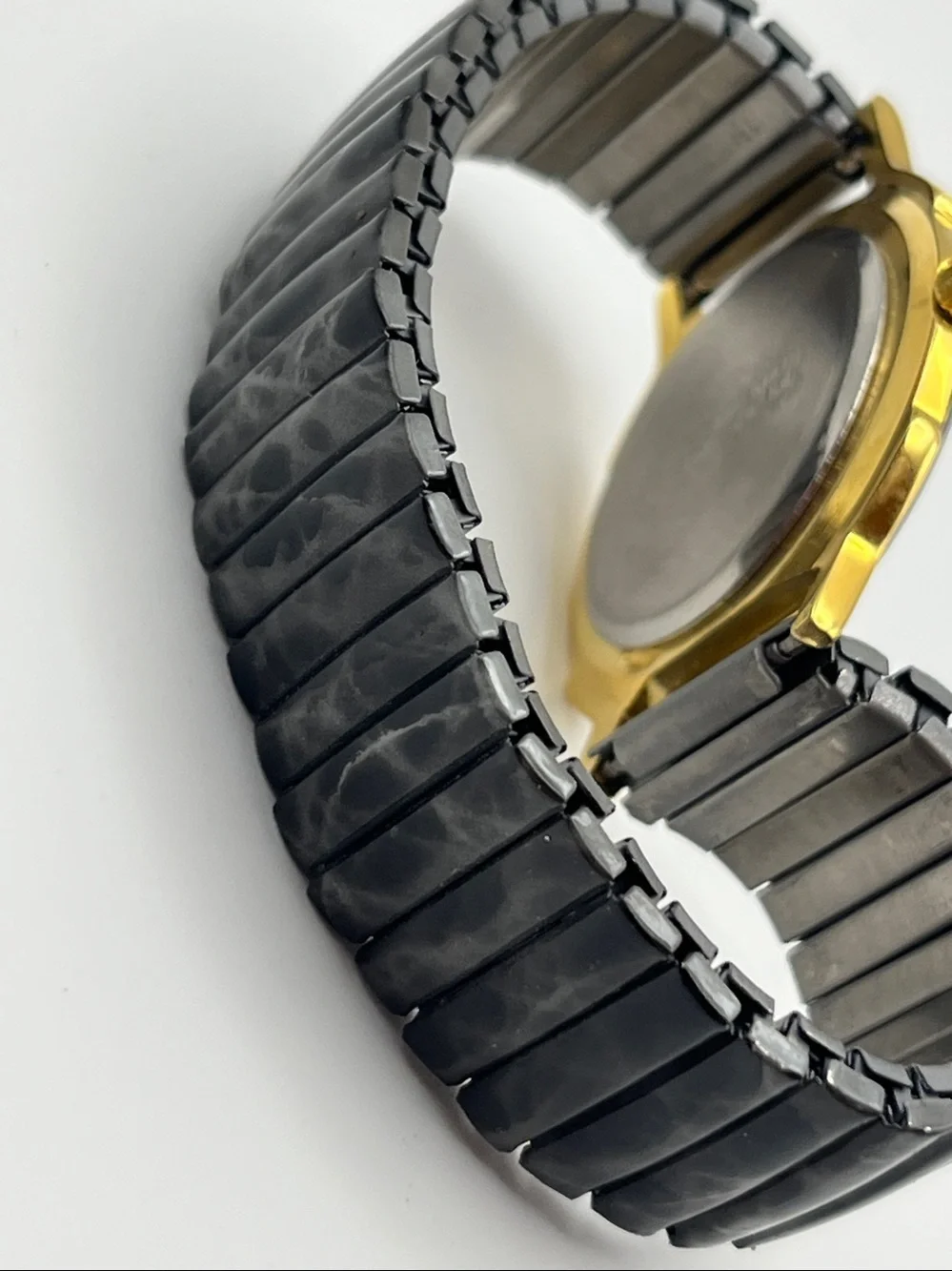 Michelle Louise Black and Gold Marble-Effect Women’s Quartz Watch